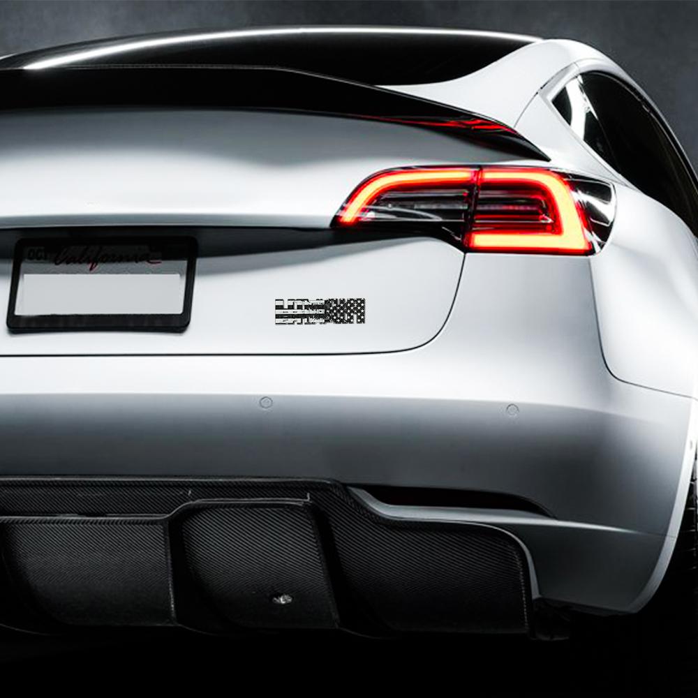 FOR Metal Alloy Plaid Logo Rear Trunk Fender Badge Emblem Sticker Decals For Tesla Model Y S 3 X Roadster 2022 Car Accessories