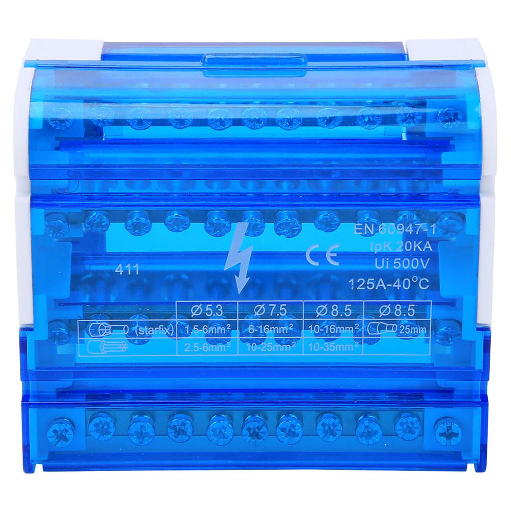 411 Terminal Block Distribution Box Din Rail 4-Level Single Phase for Electrical Engineering Terminal Distribution Box