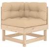 Corner Sofa with Cushions 2 pcs Solid Pine Wood
