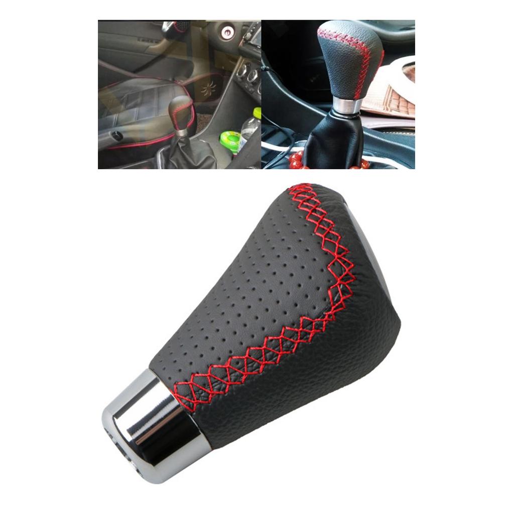 5 Speed Gear Shifter Head Genuine Leather Gear Shifter Knob Head for Manual Gear Cars