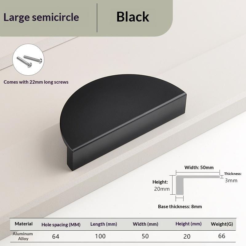 1PC Colorful Semi-Circular Kitchen Cabinet Wardrobe Door Drawer Knob Cream Style Children's Room Handle Pairing