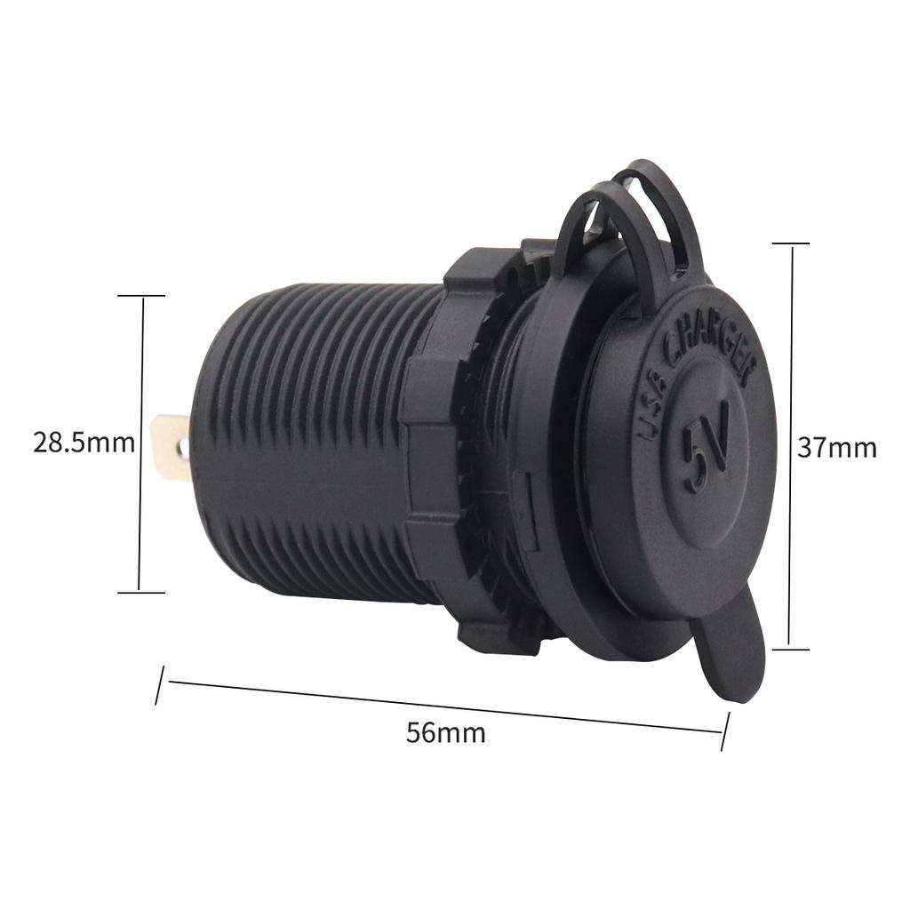 Car Dual USB Charger Smart 12-24V Touch Switch 5V 4.8A Output Mobile Phone GPS Fast Charging Motorcycle Waterproof Dustproof