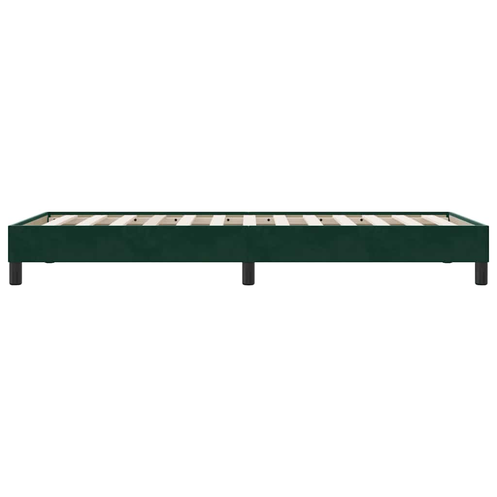Bed Frame Without Mattress Dark Green 80 X 220 Cm Velvet