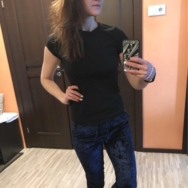 Summer Europe And The United States Women's Fashion Women's Solid Color T-shirt Short-sleeved