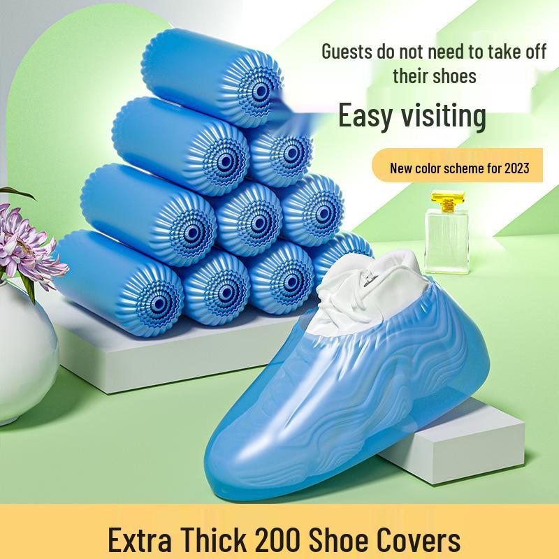 Waterproof Non-Slip PE Shoe Covers for Indoor Use - Thick, Wear-Resistant, Dustproof, and Rainproof for Adults and Students