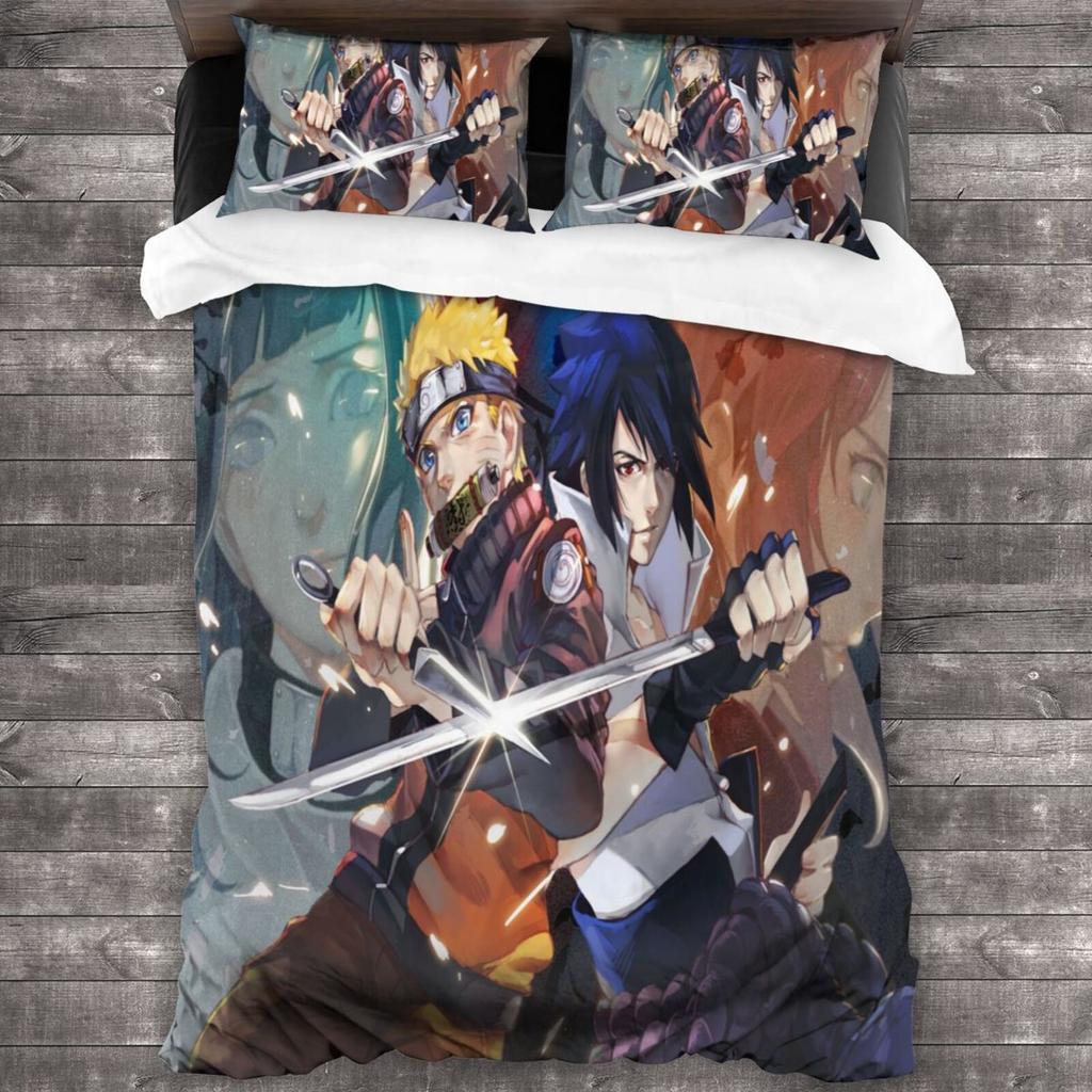 Naruto Series 3d Digital Printing To Make Bedding Three-piece Quilt Cover Set