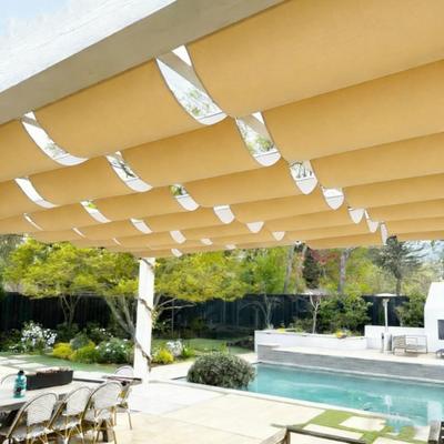 Retractable Sun Shade Sail, Sun Shade Canopy with Eyelets And Rope, Adjustable Shade Cover Sun Protection Waterproof Outdoor Awning