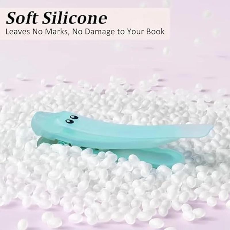 1Pc Silicone Automatic Bookmarks Unique Visualized Book Markers For Reading Women Cute Alligator Clip Designs Stay In Place An