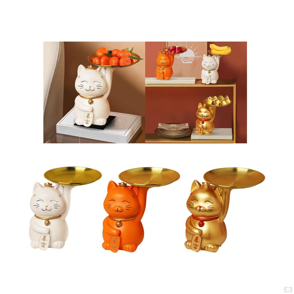 Elegantes Katzen-Skulptur Schmuckhalter und Aufbewahrungsbox Set für Wohnkultur