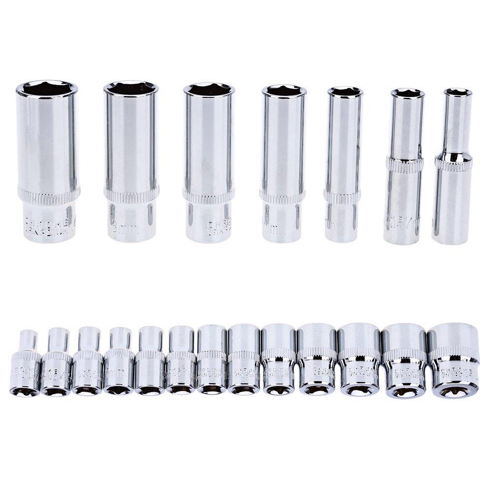 zmart Precision Special Ratchet Wrench for Automotive and Motorcycle and Combination Wrench Car Repair Tool Batch Head Claw and Socket 53-Piece Set,