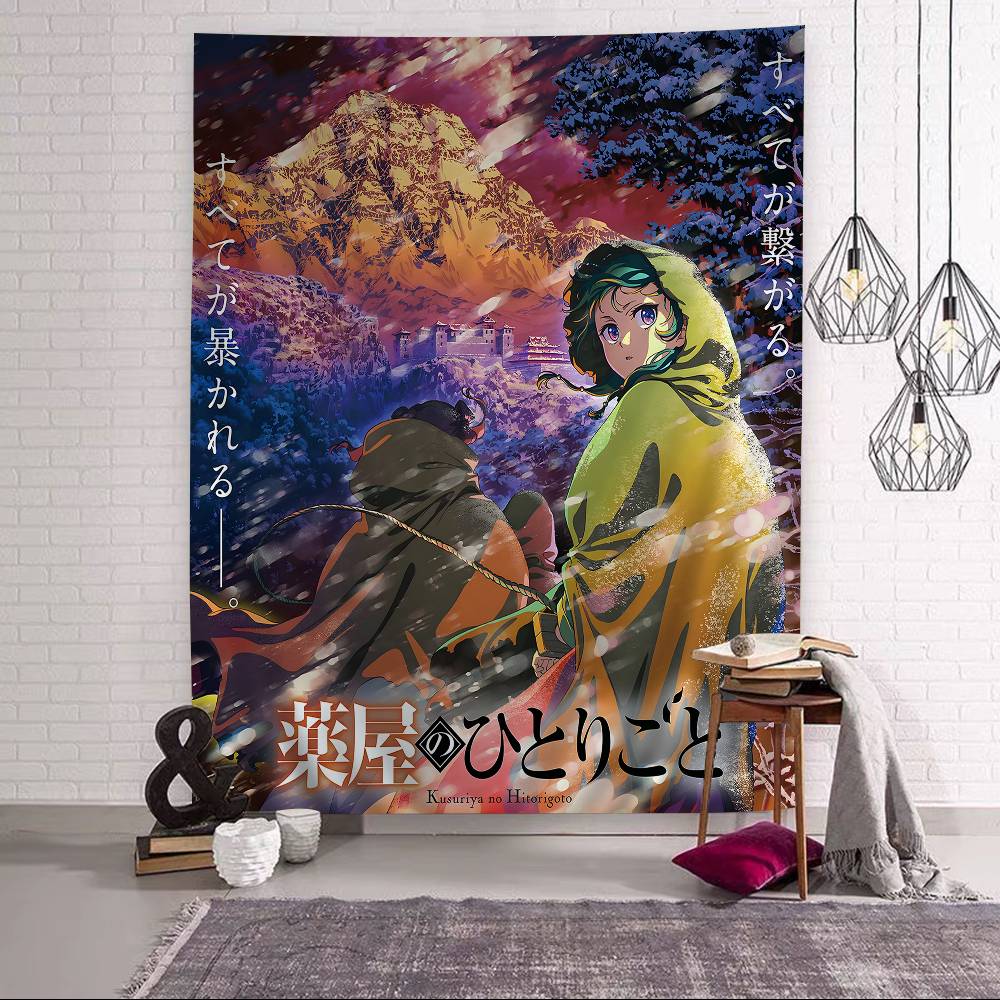 Maomao Anime Deníky lékárnice Barevný gobelín Nástěnná dekorace Závěsný tarot Hippie koberce na stěnu Dekorace na stěnu do koleje