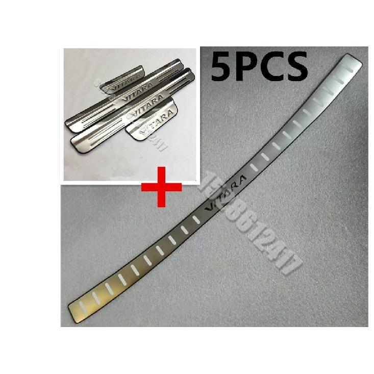 

Нержавеющая сталь накладки на пороги заднего бампера Защитные наклейки на пороги автомобиля для Suzuki Vitara 2015-Стайлинг автомобиля