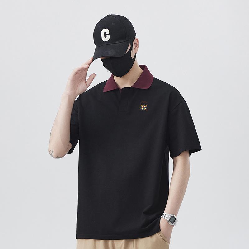 Updated Summer T-shirt Comfortable Fit Trendy Lapel Short-sleeved POLO Top T-shirt
