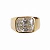 Moissanite Diamond Signet Ring, 925 Sterling Silver Mens Ring, Handmade Cushion Cut Gemstone Ring
