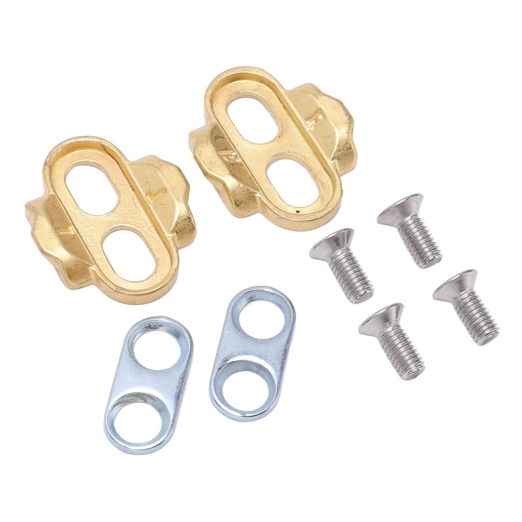 1Pair Bicycle Pedal Cleats Copper Bike Pedal Locking Plate Bike Upgraded Accessories