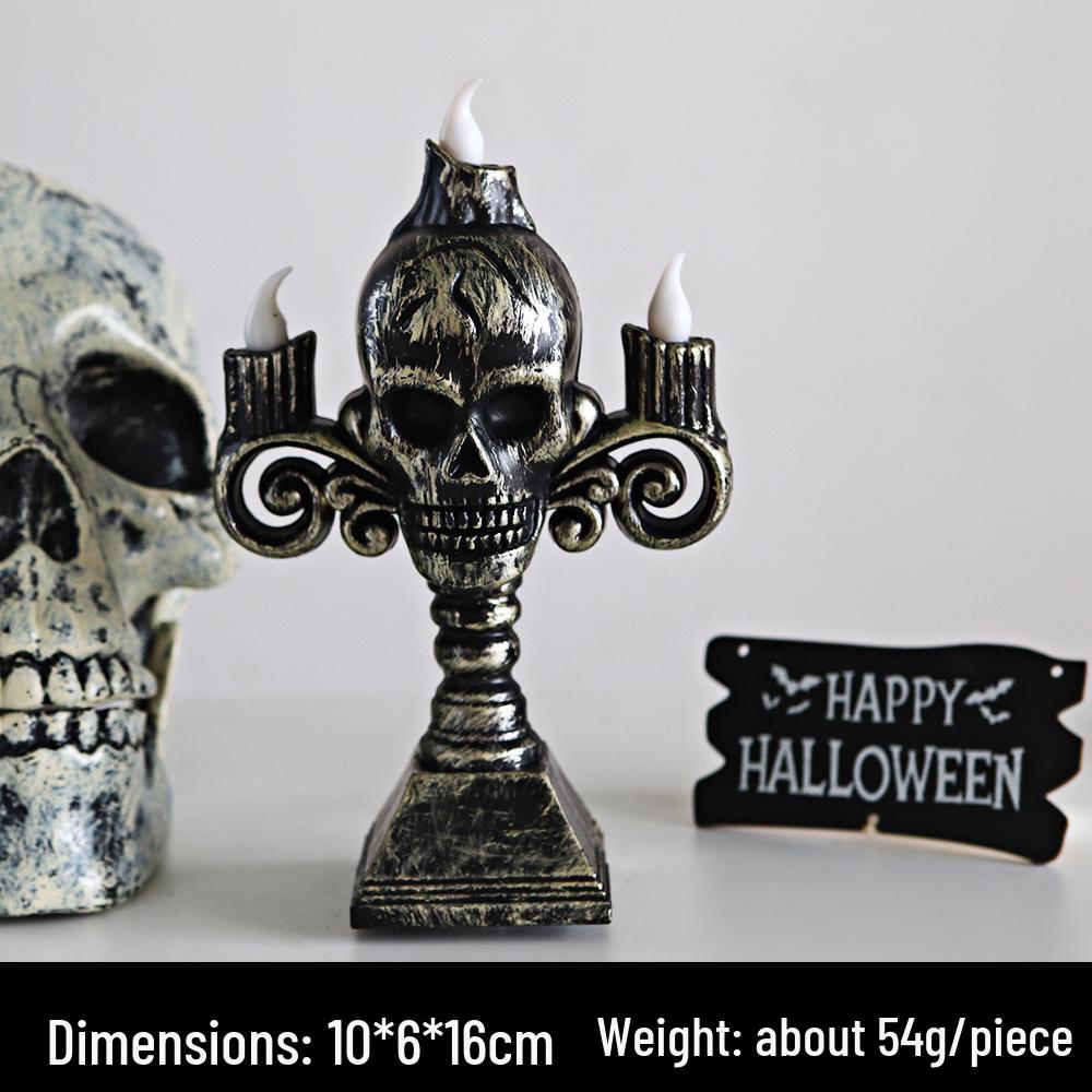 Halloween Skull Lantern Trio - LED Ghost Candle Holder Decoration