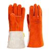 Straight Thumb Welding Heavy Duty Leather Classic Russet Fully Lined with Larger [Weldas] Gloves, 100% Free-C Cotton, Cuff, 10-0328L, Orange, Sizes.