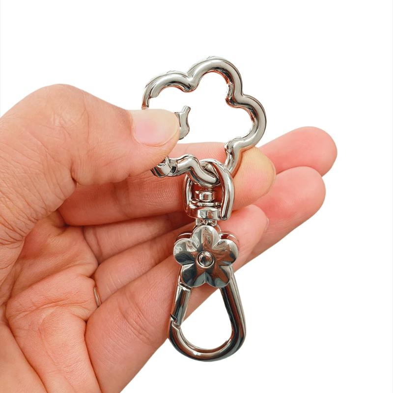 1Pcs Flower Spring Buckle Cute Keychain Purse Bag Charm Pendant Accessories For Women Purse Bag Decoration