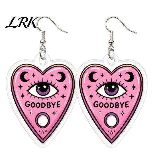 Dark Style Halloween Accessories 1 Pair 2D Acrylic Earrings for Women, Spooky Pumpkin Skull Graphic Black Cat Dangle Drop Earrings, Holiday