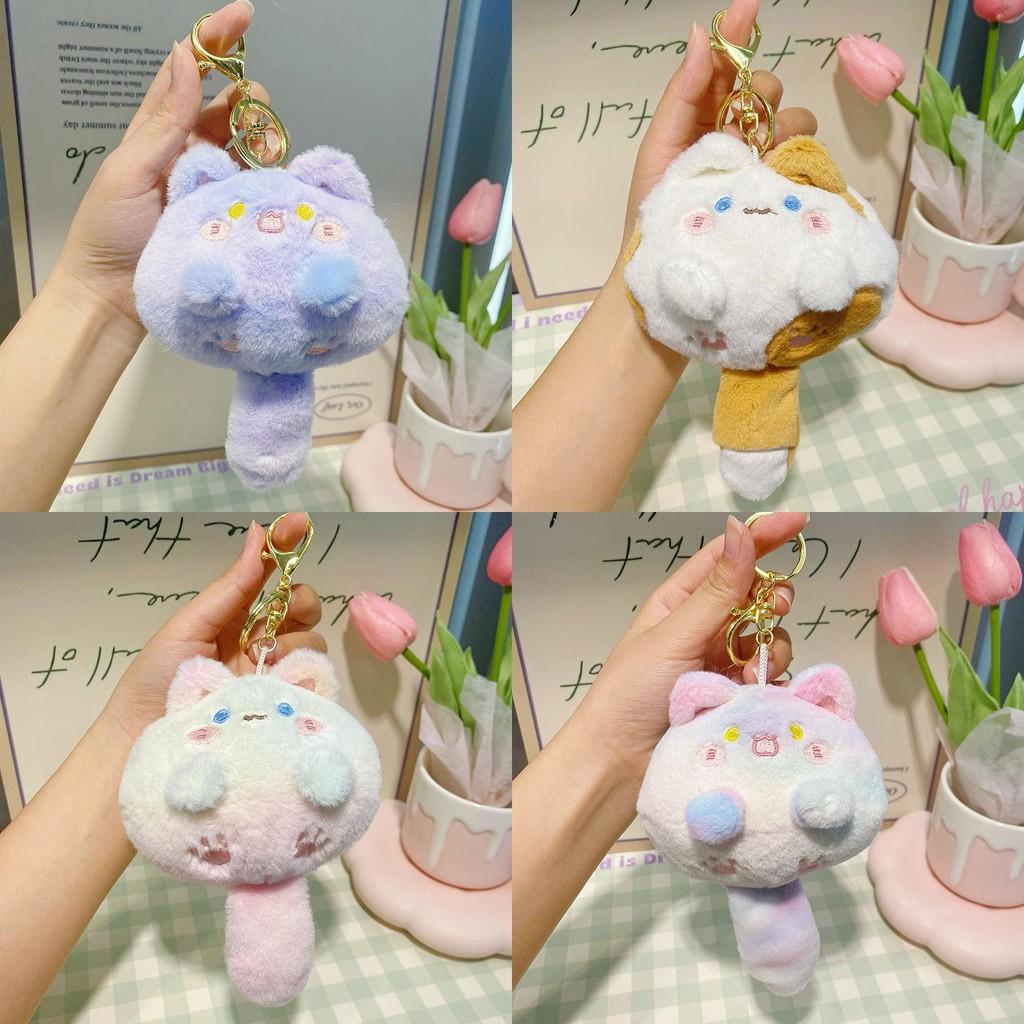 Plush Cat Whimsical Toy With Squeaking Feature In Cheerful Color Variants