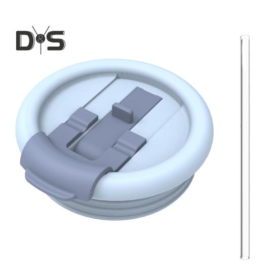 

Крышка-трубочка для стакана сменная силиконовая герметичная многоразовая устойчивая к брызгам крышка стакана совместима с аксессуарами для стаканов объемом 40 унций синий
