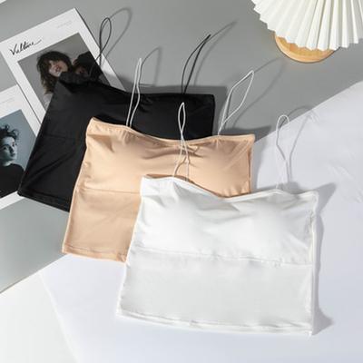Canotta corta senza maniche in cotone elasticizzato sexy da donna con bellissimo top corto sul retro con imbottitura sul petto