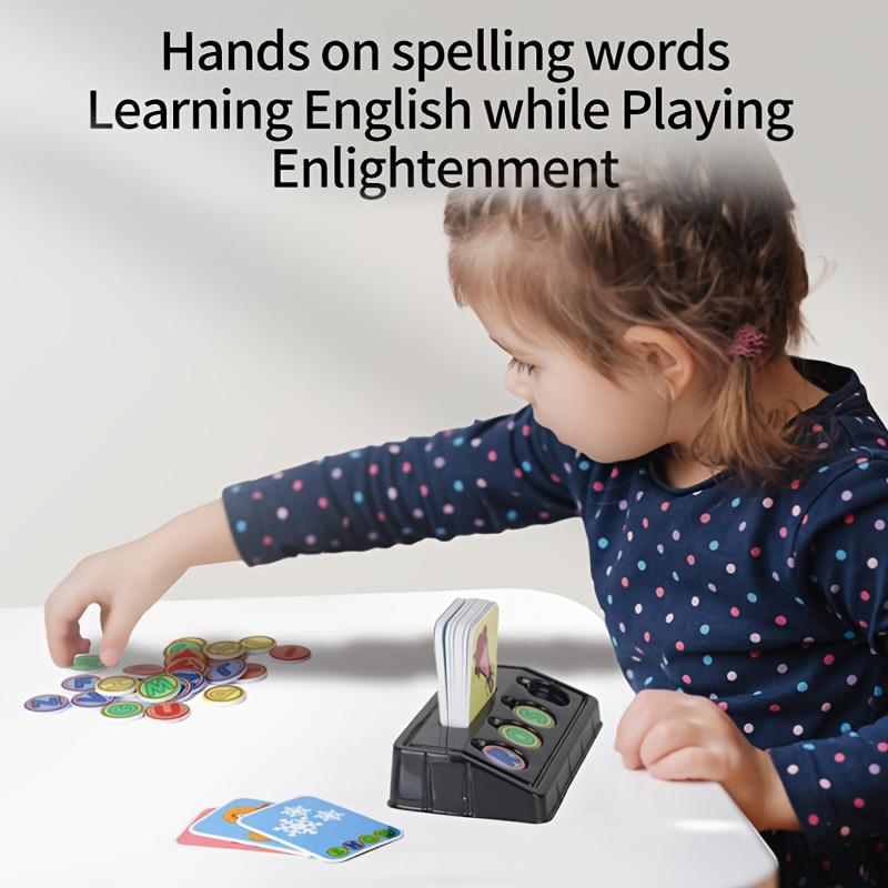Spelling Fun Game Educational Toy, Interactive Spelling Board, 30 Cards 26 Letters, Parent-Child Learning Fun