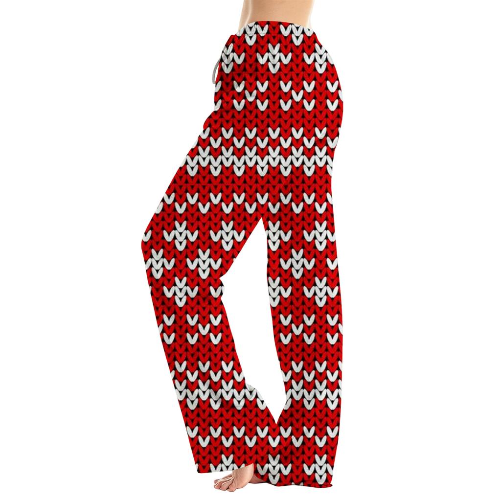 Women's Christmas Print Loose Fit Pajama Pants for Sleep and Home Relaxation