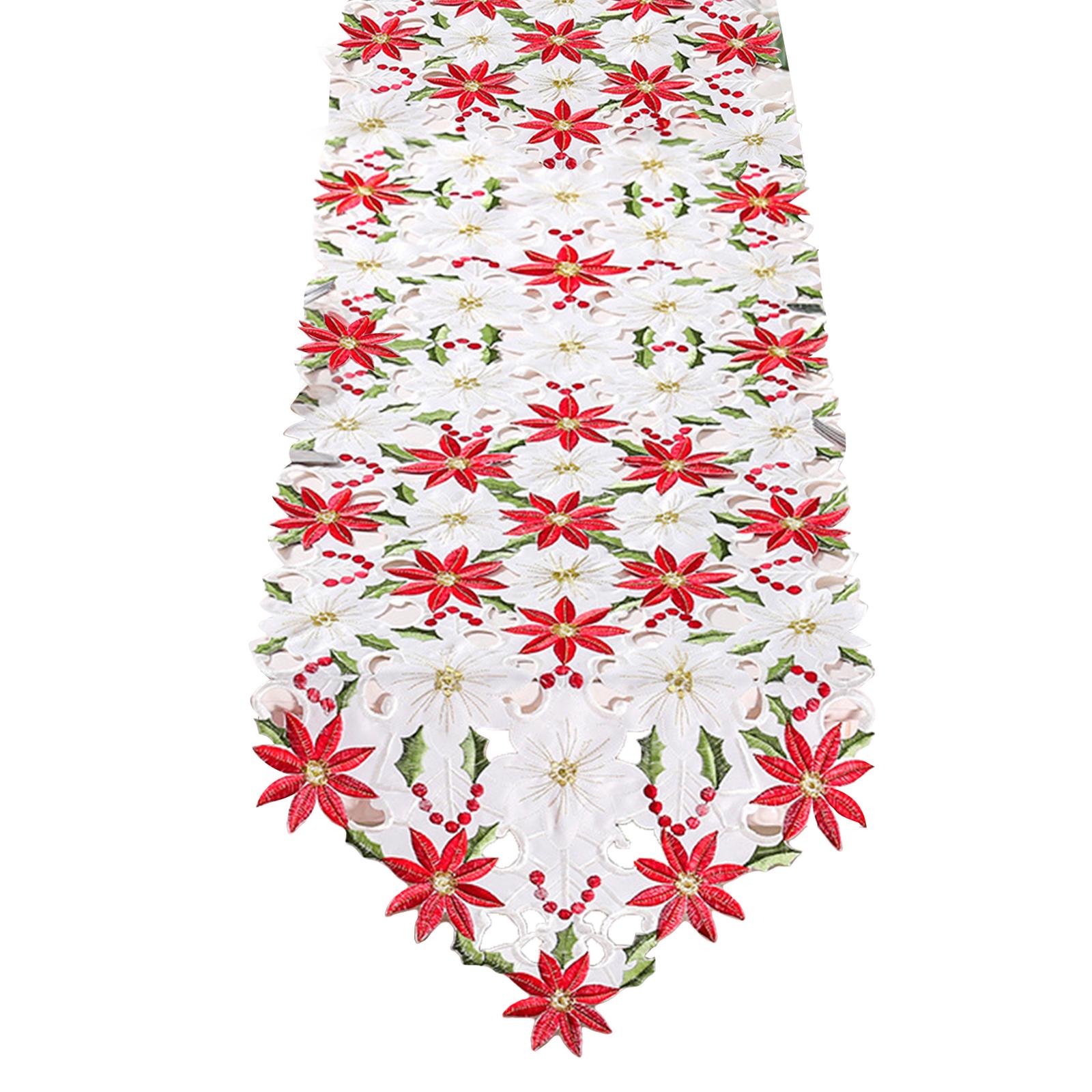 

Рождественский декор, скатерть, напечатанная вышитая рождественская табличка, флаг для дома, новогодний полый коврик для стола, украшение