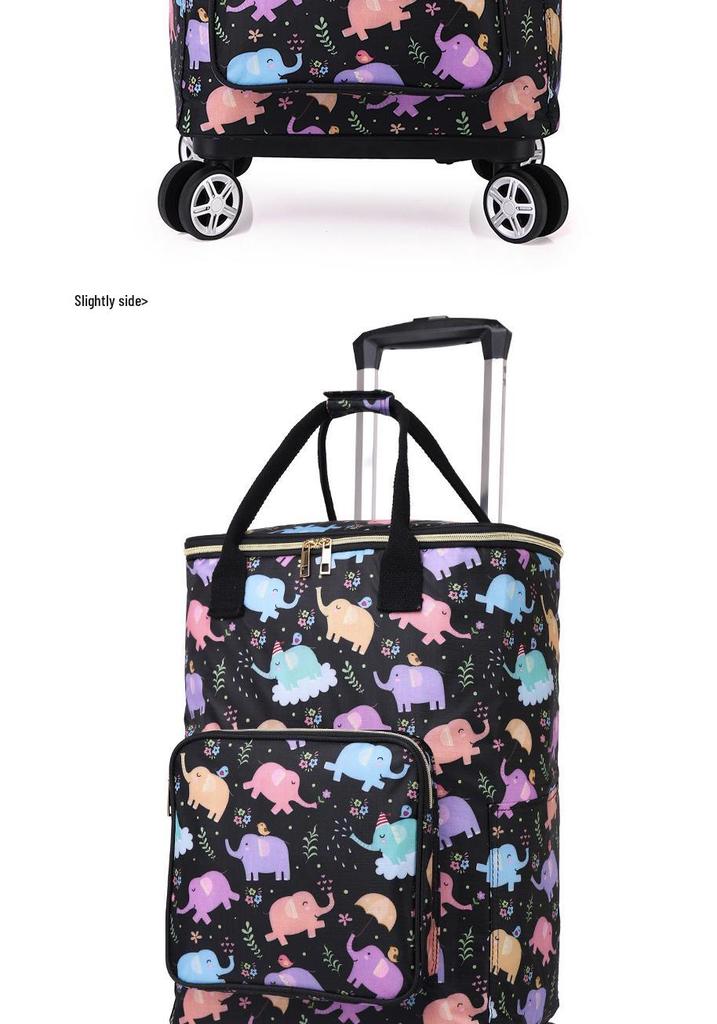 Stylish Insulated Foldable Shopping Cart with Universal Wheels
