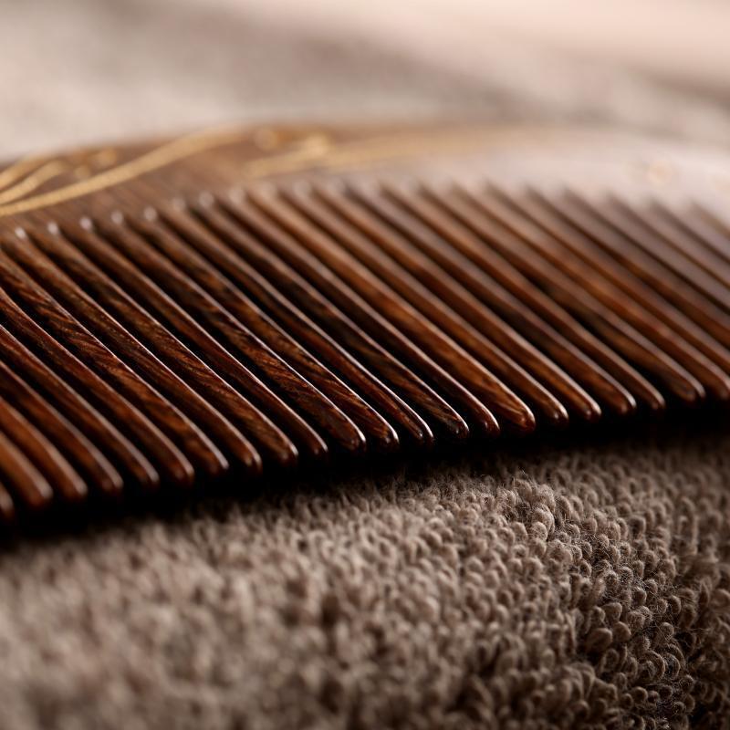 Natural Small Comb Natural Wood Structure Fine Tooth Hair Comb Anti-Static Head Acupuncture Point Massage Gift