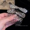 Pente de Cabelo com Laço de Strass Inserção Reversa Ferramenta de Penteado Coque Estilo Updo Pente de Cabelo Pente para Coque na Parte de Trás da Cabeça Penteado Updo