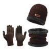 Fleece-Lined Winter Knit Hat & Touchscreen Gloves Set