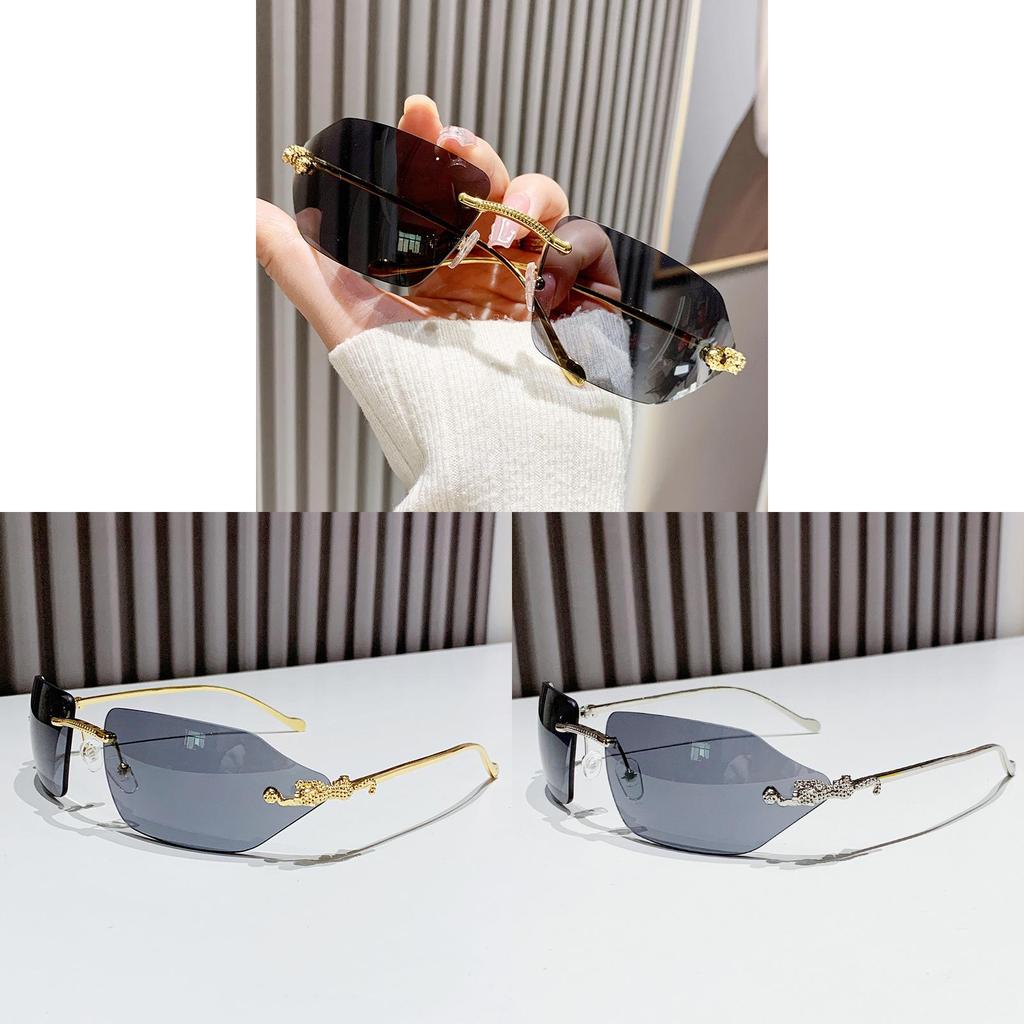 Cheetah Head Unisex Frameless Sunglasses With Uv400 Nonpolarized For Fashion And Travel