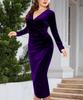 Elegante Vestito da Donna Taglie Forti con Maniche Lunghe che Segue le Curve - Moda Europea e Americana 2025.