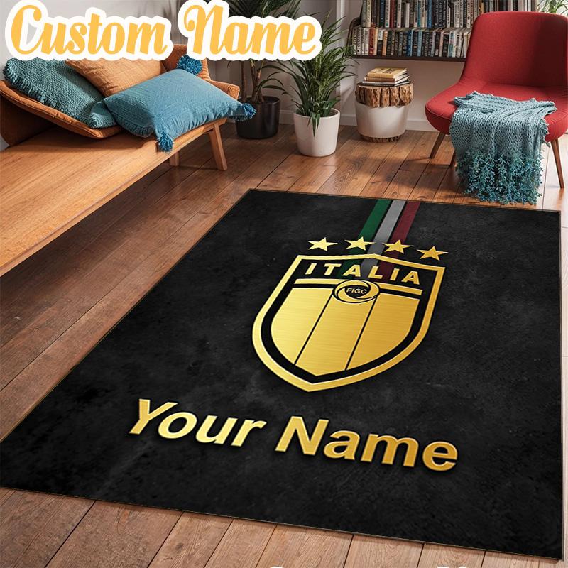 Custom Name Italian Crest Rug Office Rug Chair Mat Non Slip Carpet Rugs for Bedrooms Dining Room Living Room Home Decor gifts