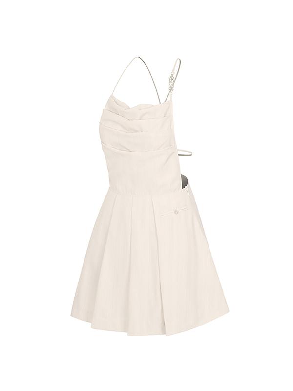 Kirsh Back-Point Pleated Woven Dress [Multi]