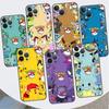 כיסוי לאפל אייפון 11 13 14 12 פרו 7 פלוס XR X XS מקס 6 6S 13 פרו מקס סיליקון שחור פונדה לטלפון פיקה פוקימון חמוד