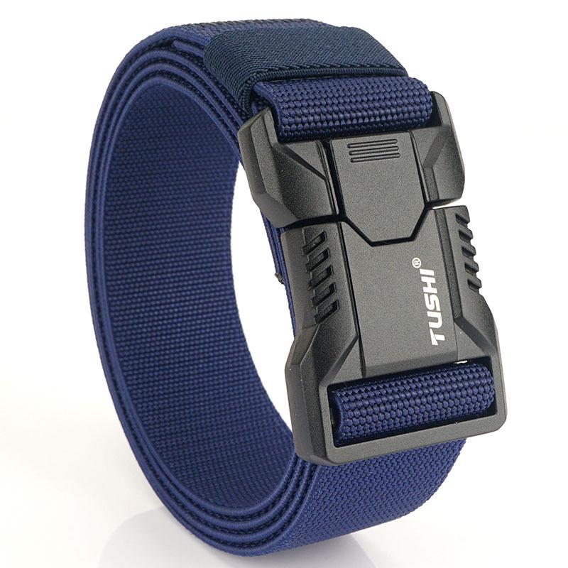 Men's Tactical Quick Release Stretch Belt with Aluminum Buckle for Outdoor and Casual Wear