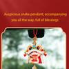 Year Of The Snake 2025 Decorations Rear View Mirrors Pendant Snake Lucky Charm Decorative Pendant With Tassels Beads For Home