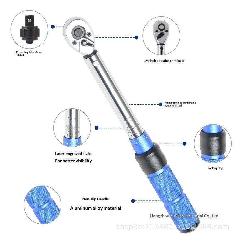 Adjustable Xiaofei Large Torque Wrench Set 1/4 High-precision Torque Kg Bicycle Maintenance Tool