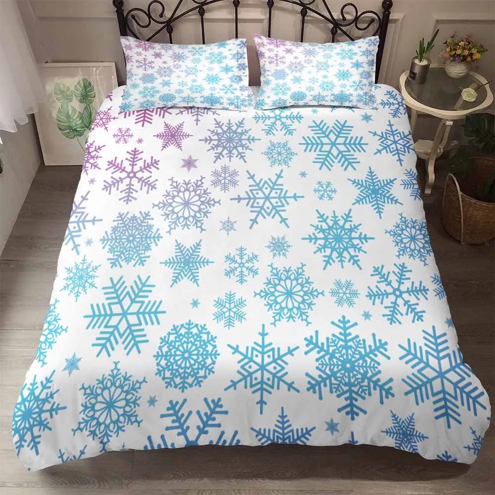 

Durable Trendy Happy Christmas Snowflake Decoration US CalifKing 260x240 200x230cm Sets 2 People Bedclothes Thick Full Quilt Comforter (quilt)-EU Single(135*200cm)3pcs