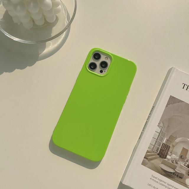 Enkelt fluorescerende fargetelefondeksel for Iphone 14 12 13 11 Pro Promax Plus X Xr Xsmax Støtsikkert hardt telefondeksel