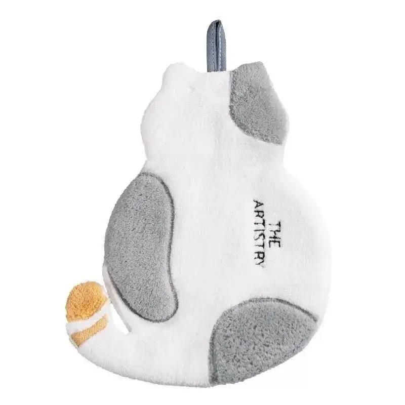 1 Pcs New Cute Cat Hand Towel For Child Super Absorbent Kitchen Towel High-efficiency Tableware Cleaning Towel Kitchen Tools