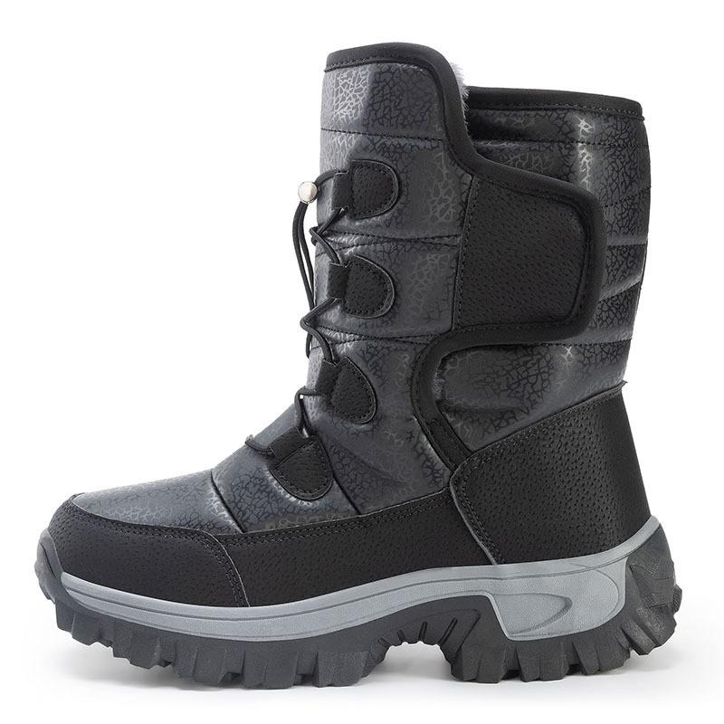 Kids Shoes Warm Winter Snow Boots Kids Unisex High-Top Slip-On With Fleece Lining Rubber Sole Anti-Slip Outdoor Shoes