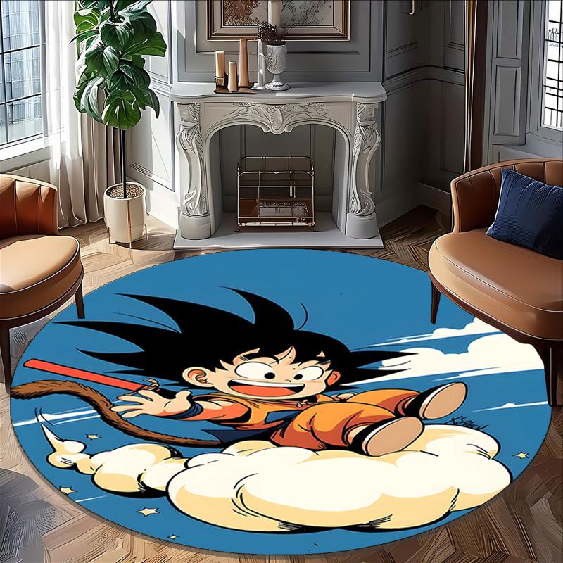 1pc Dragon Ball4 Print Round Carpet Chair Round Carpet Suitable for Bedroom Living Room Home Decorative Carpet