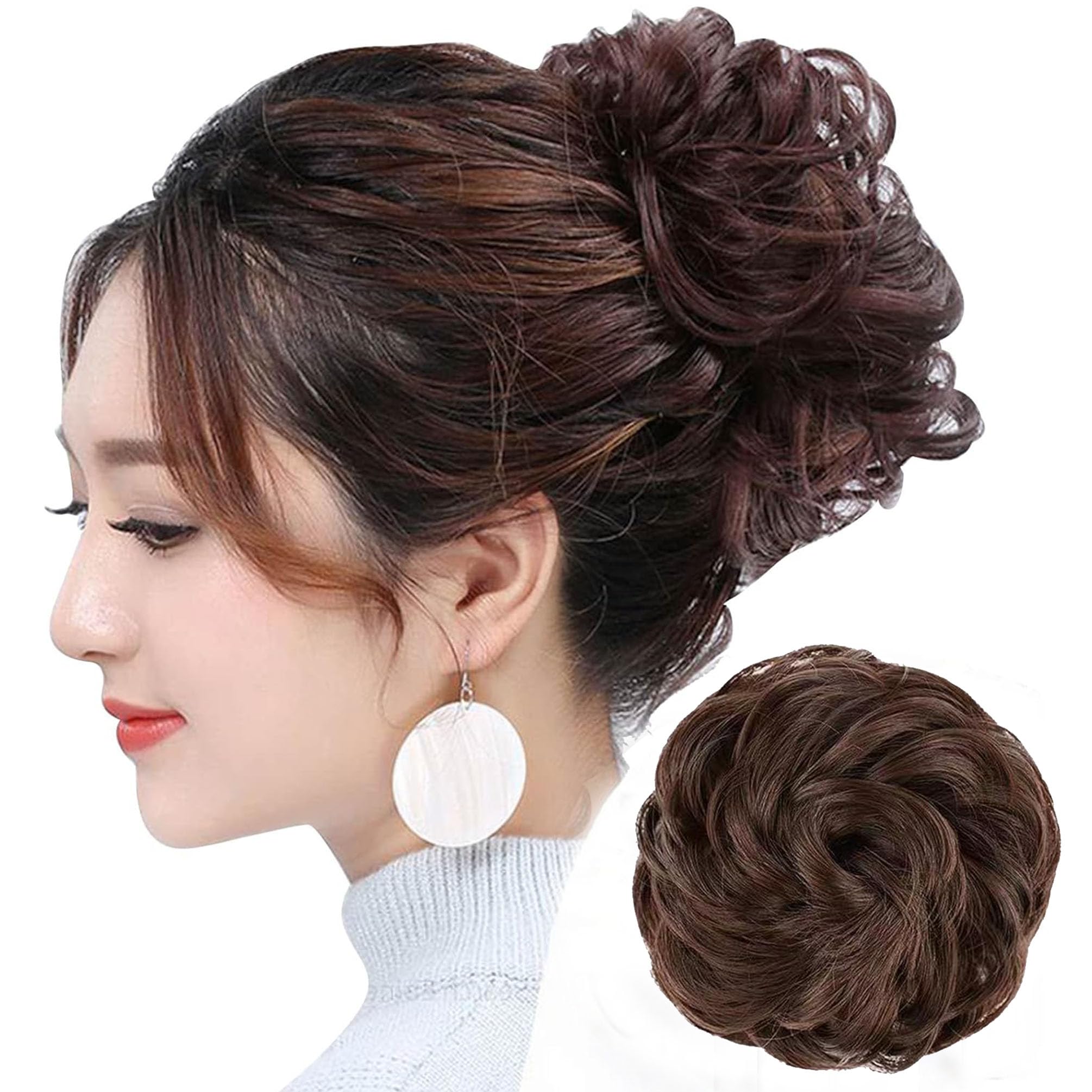 

GFun Bun Set of Perfect for and Engagement Chinese Natural Black Wig, 2, Large, Kimono, Weddings, Cosplay, Shichi-Go-San, Coming-of-Age Ceremonies,