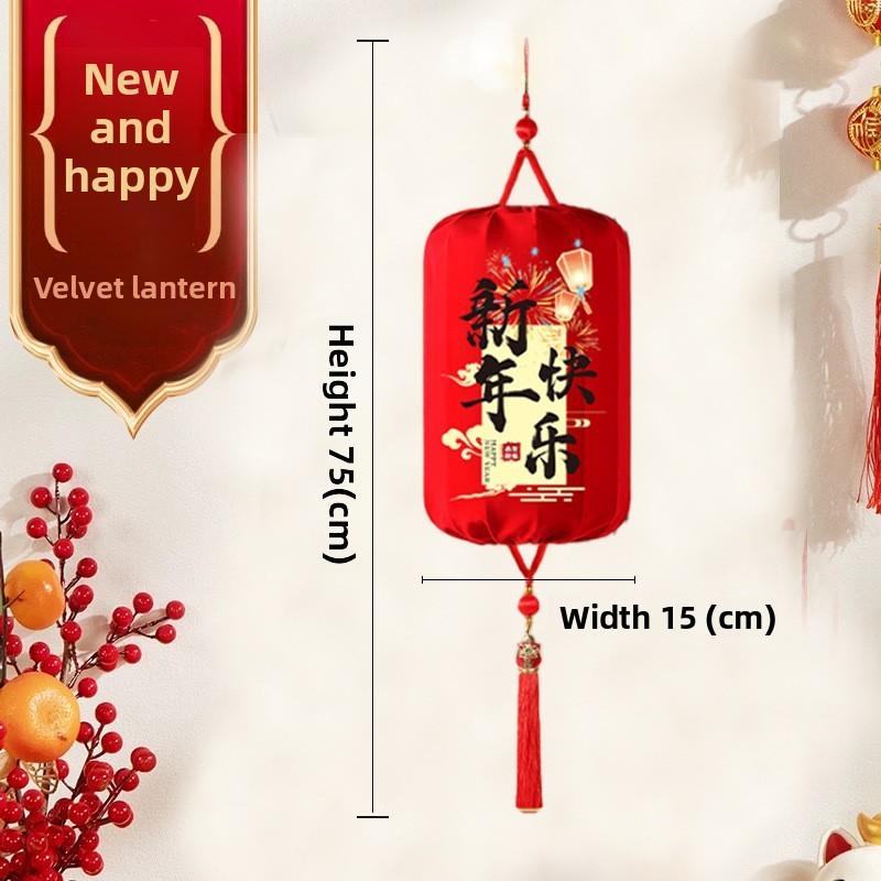 Красные войлочные фонарики с посланиями о процветании для украшения на Китайский Новый год StyleA,75cm