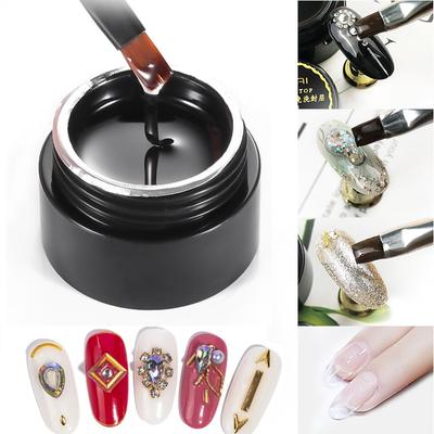 1PC No Wipe Top Coat Super Strong Adhesive 4 In 1 Transparent Gel Nail Polish Nail Art Decorations Crystal Sticky