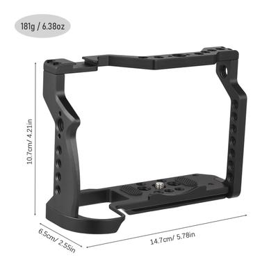 Protective Camera Cage Aluminum Alloy with Cold Shoe Mount Arca Quick Release Slot Numerous 1/4in